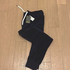 TODD SNYDER NAVY BLUE VELOUR SLIM JOGGER new with tags size L